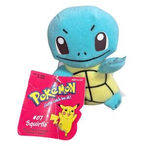 Vintage 1998 Nintendo Pokemon Squirtle Bean Bag Plush Toy Original Tags